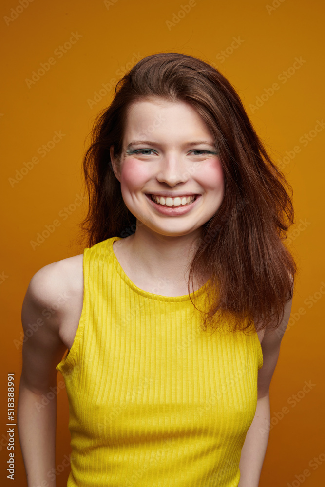 Emotional portraits of a happy laughing girl Emotional portraits of a happy laughing girl