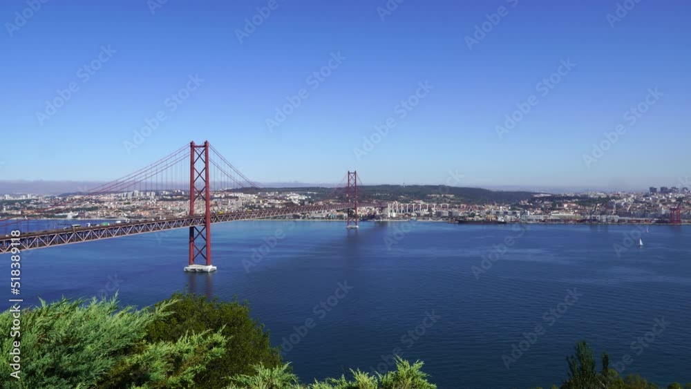 The 25 de Abril Bridge is a suspension bridge connecting the city of Lisbon The 25 de Abril Bridge is a suspension bridge connecting the city of Lisbon