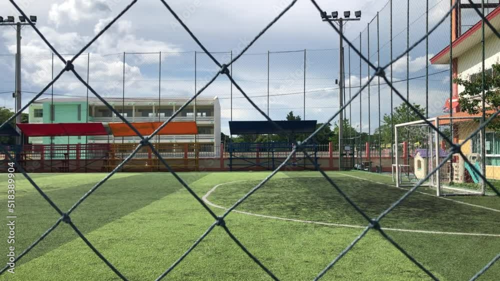 Soccer field with artificial turf in a stadium in Chiang Mai Thailand Soccer field with artificial turf in a stadium in Chiang Mai Thailand