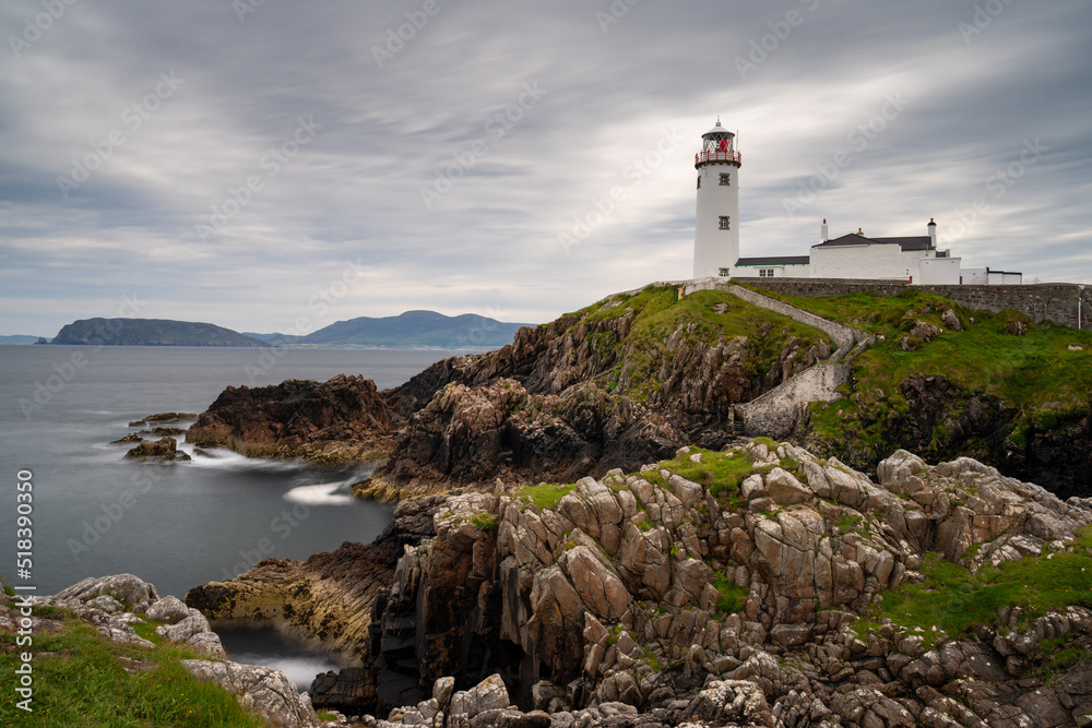 long exposure view of Fanad Head Lighthouse and Peninsula on the northern coast of Ireland