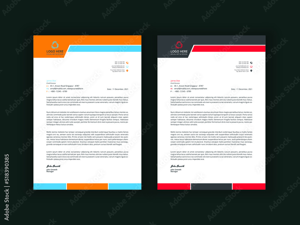 Obraz premium Modern company letterhead with abstract shapes 02