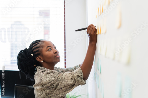 Business woman brainstorming