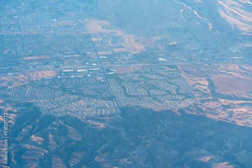 Aerial view of a desert city in the southwest United States California, Arizona, 