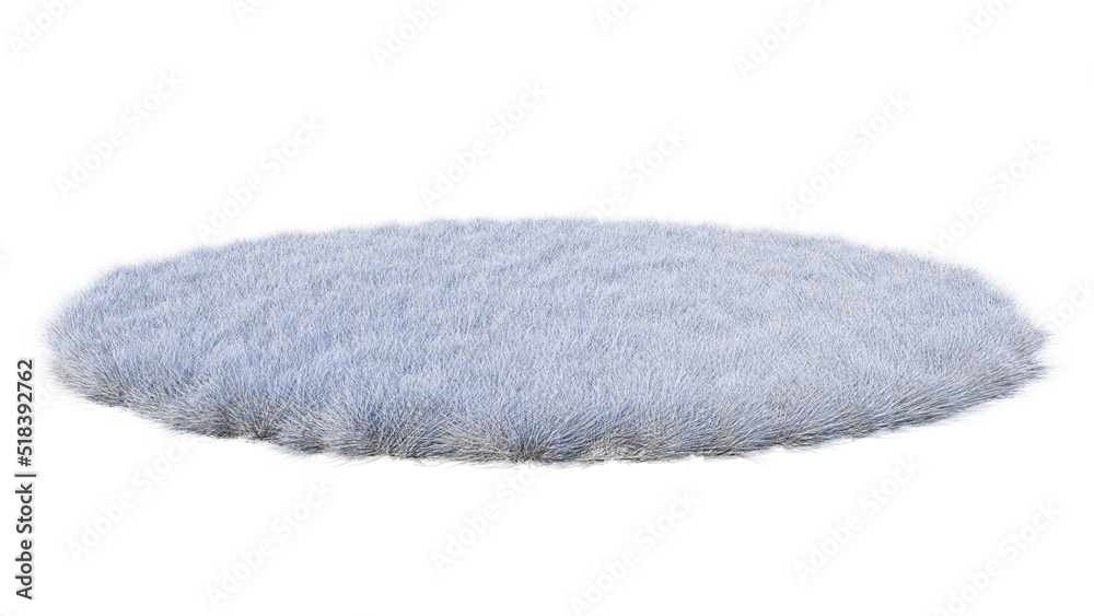 A 3d rendering image of product display on white fur A 3d rendering image of product display on white fur