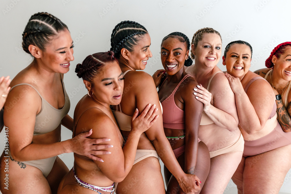 Diverse beautiful females in underwear Diverse beautiful females in underwear