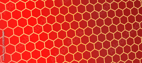 Technology honeycomb bee background bright orange hexagon for banner, web site, poster, bussines card, visualization big data. Futuristic abstract background. VEctor 10 eps