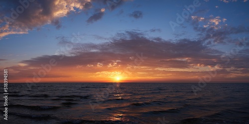 Sonnenuntergang als Panorama an der Nordsee