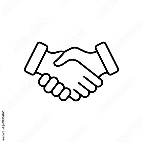 Handshake Partnership Professional Line Icon. Hand Shake Business Deal Linear Pictogram. Cooperation Team Agreement Finance Meeting Outline Icon. Editable Stroke. Isolated Vector Illustration