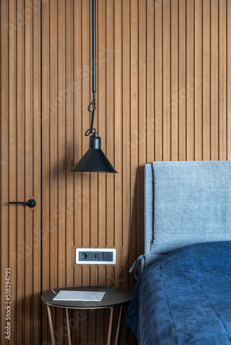 Apartment in contemporary style with wood walls