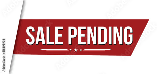 Sale pending red ribbon or banner design