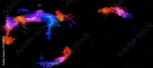 Abstract flowing digital fluid patterns in a painterly style - watercolor bright acrylic paint and ink styled cosmic space and bright abstract conceptual digital painting render