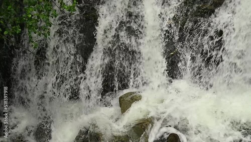 Close up footage of Rainbow Falls near Harrison Hot Springs in the Cascade Bay area, British Columbia, Canada