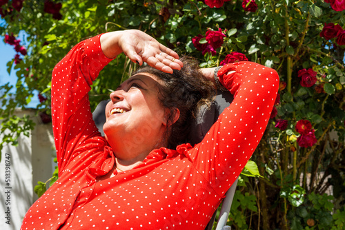 Mature woman enjoying the spring outdoors