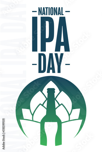 National IPA Day. Holiday concept. Template for background, banner, card, poster with text inscription. Vector EPS10 illustration.