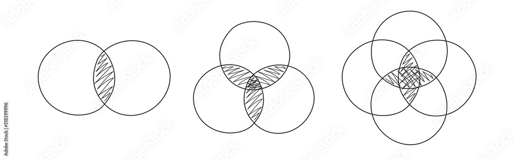 4-Set Venn diagram - Template  Venn diagrams - Vector stencils