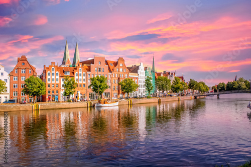 Blick über die Stadt Lübeck, Deutschland 