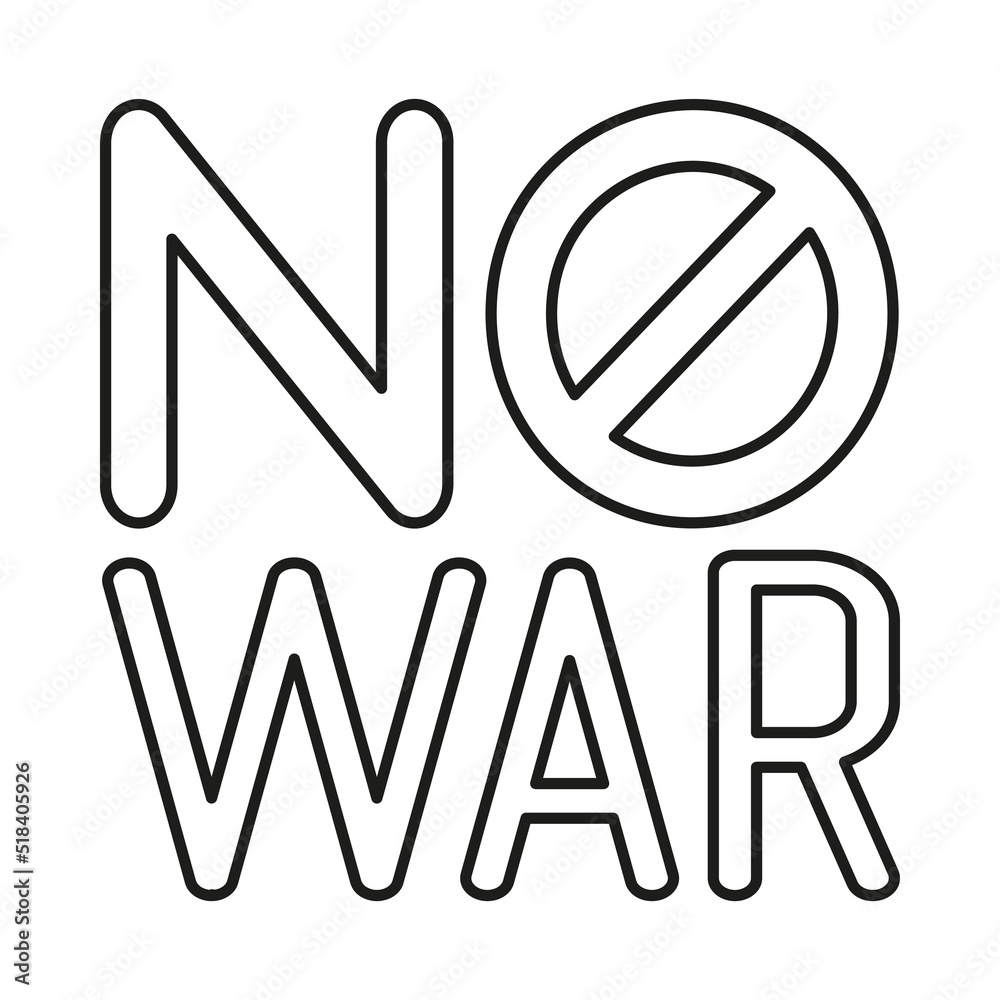 No war, prohibition concept line icon. Simple element illustration. No war, prohibition concept outline symbol design from war set. Can be used for web and mobile on white background No war, prohibition concept line icon. Simple element illustration. No war, prohibition concept outline symbol design from war set. Can be used for web and mobile on white background
