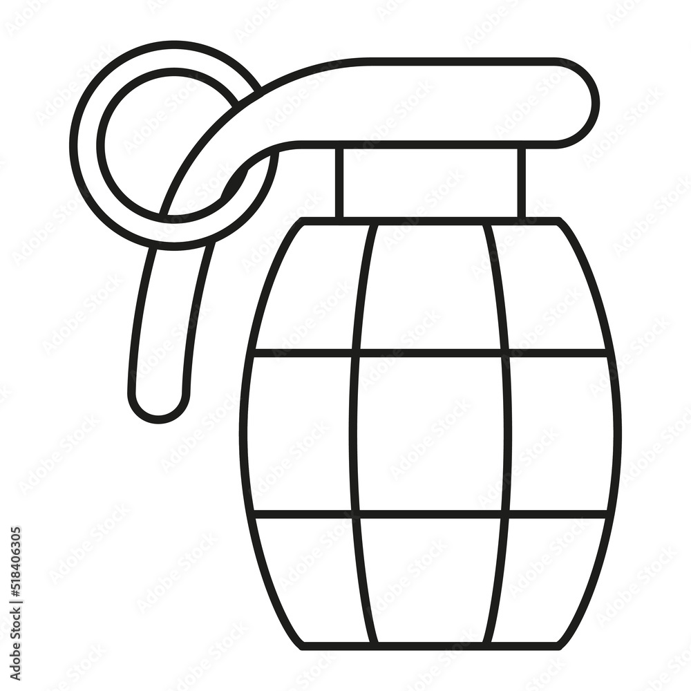 Grenade, hand Grenade concept line icon. Simple element illustration. Grenade, hand Grenade concept outline symbol design from war set. Can be used for web and mobile on white background Grenade, hand Grenade concept line icon. Simple element illustration. Grenade, hand Grenade concept outline symbol design from war set. Can be used for web and mobile on white background