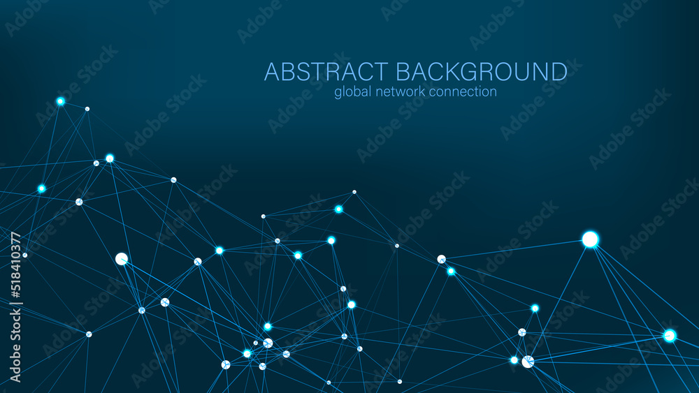 Fototapeta premium Distribution of data. Network visualization, internet communication. Technological background. Vector illustration.