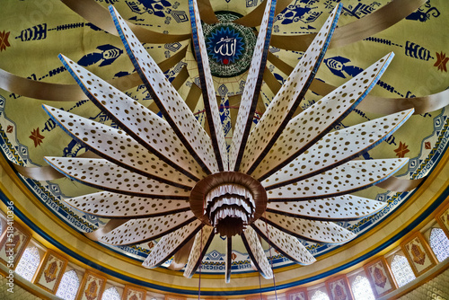 panoramic view of the grandeur of the Lombok Grand Mosque, West Nusa Tenggara, Indonesia.