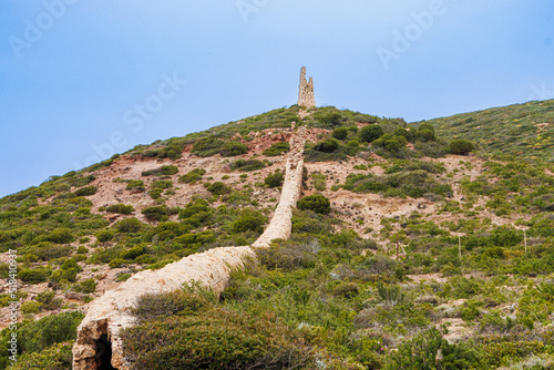 Old ruins near the town of Gonnesa on Sardinia island photo