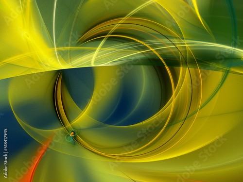 yellow abstract fractal background 3d rendering illustration