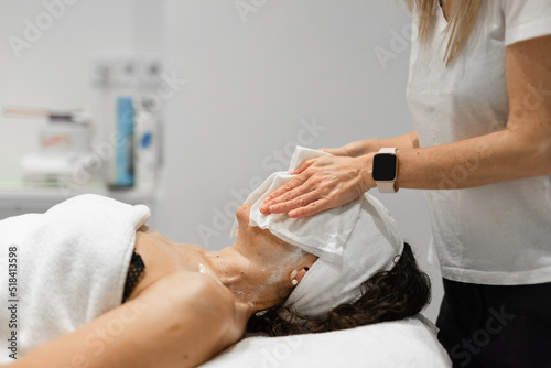 cream mask in a beauty parlour photo