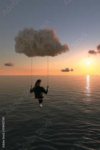 Woman on a swing