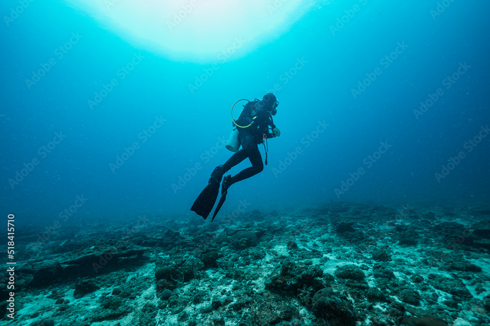 woman diving at the Andaman Sea / Thailand