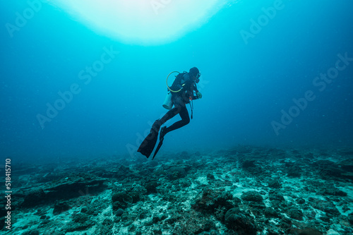 Wallpaper Mural woman diving at the Andaman Sea / Thailand Torontodigital.ca