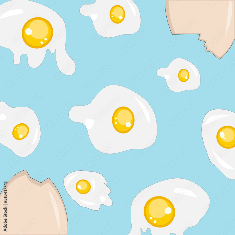 Doodle eggs  on vector illustration 