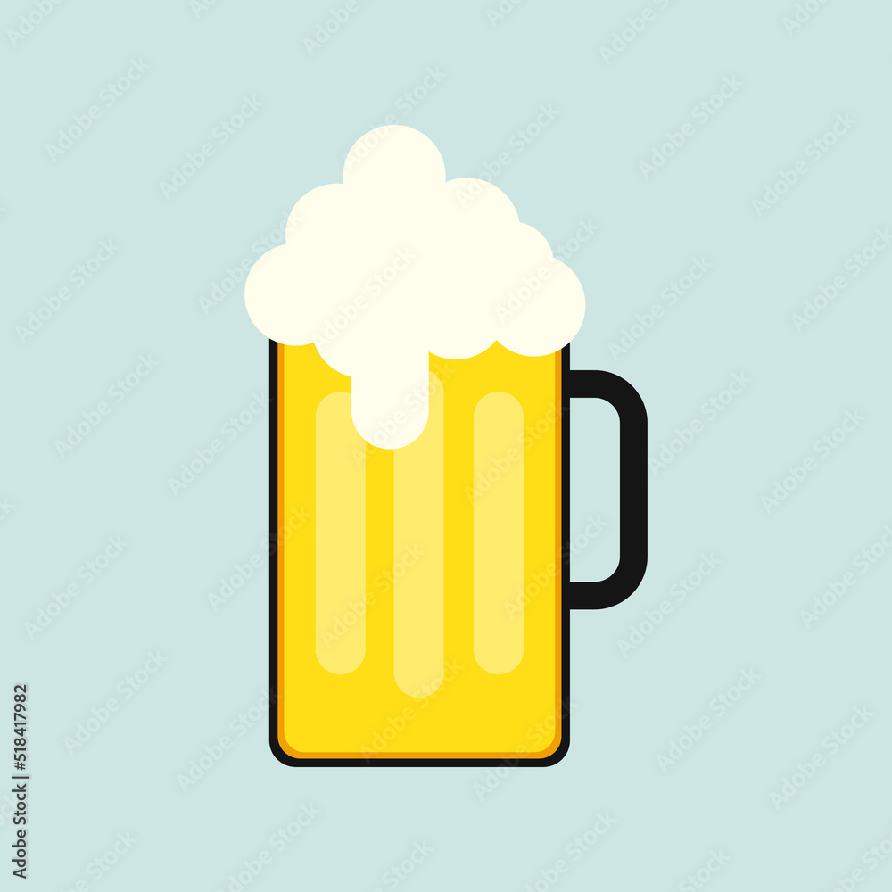 Vector illustration of beer in the mug. Vector illustration of beer in the mug.