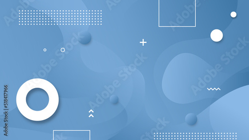 Abstract Modern Background with Motion Fluid Liquid Waves Element and Blue Gradient Color