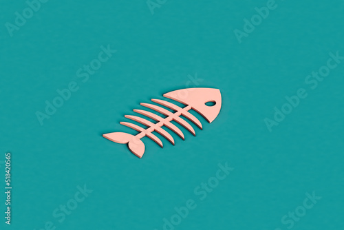 a pink cartoonish fishbone photo