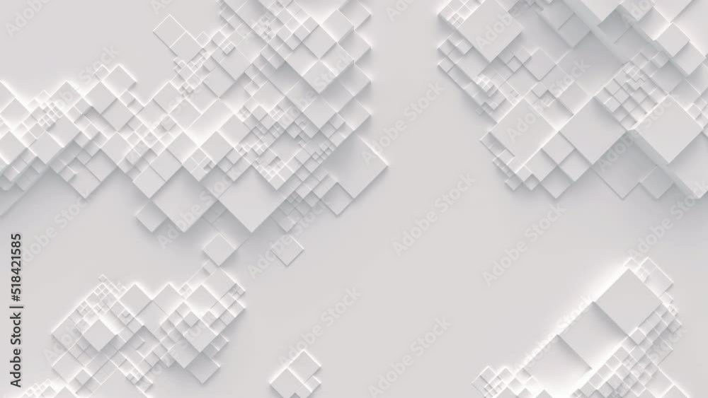 Abstract motion background from random moving cubes, seamless loop animation