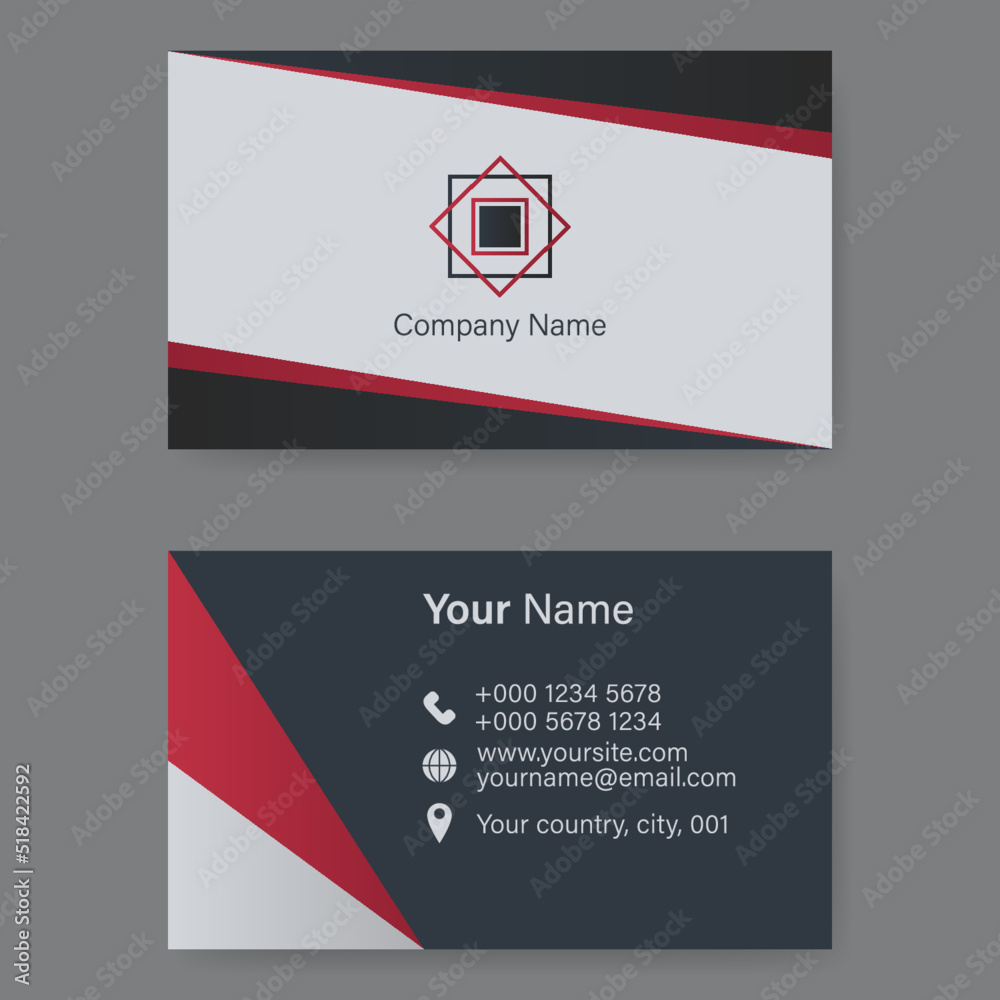 Dark red business card template