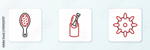 Set line False nails, Nail file and manicure icon. Vector