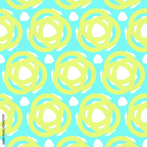 Aqua Blue and Lime Green Fun Seamless Pattern Background