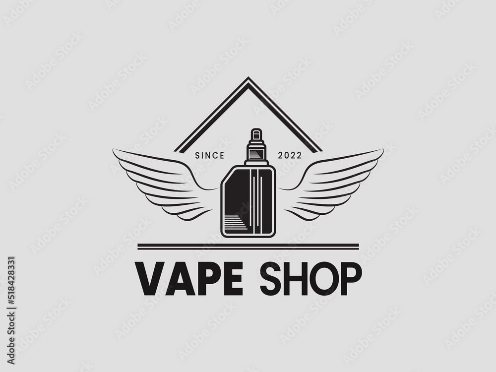 Fototapeta premium vape shop logo vector design