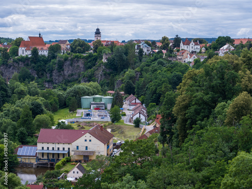 View of the historic town of Bechyne. photo