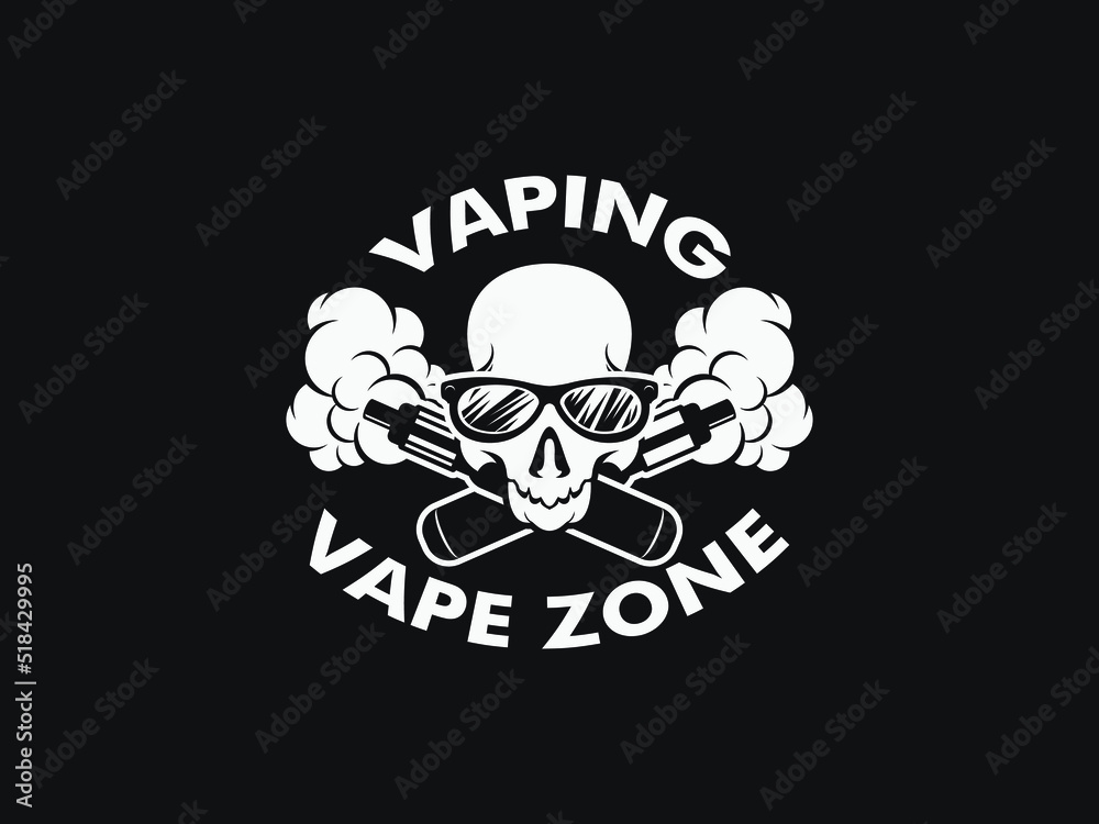 skull vape logo with cool vapor skull vape logo with cool vapor