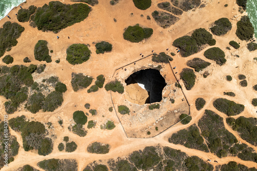 Algarve Algar de Benagil cave drone view Portugal 