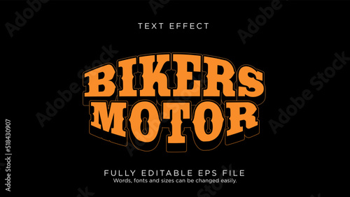 Bikers Motorcycle Logo Text Effect Font Type photo