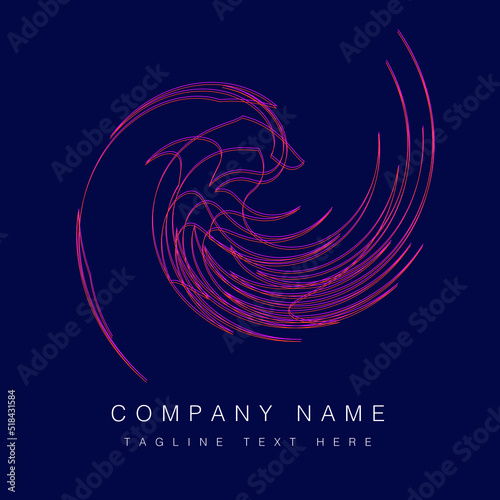 Bird Line Logo Simple Template, Company Logo, Pink Logo, Logo Vector Illustration