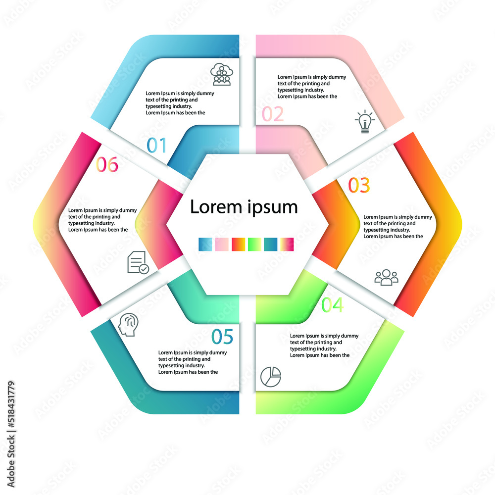 Infographic Hexagon vector Template Process concept Step for strategy and education Infographic Hexagon vector Template Process concept Step for strategy and education