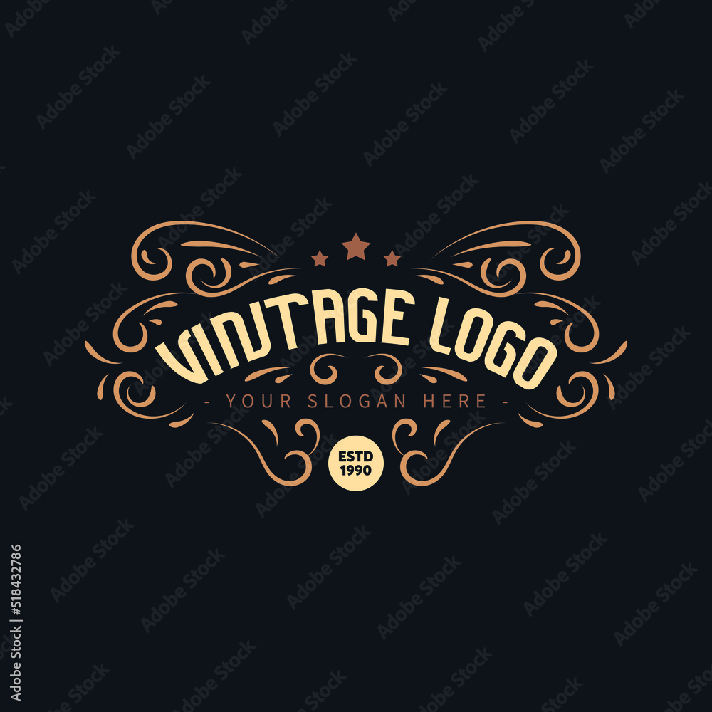 Obraz premium Vintage Retro Vector Logo for banner
