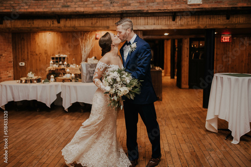 A couple dancing on their wedding day