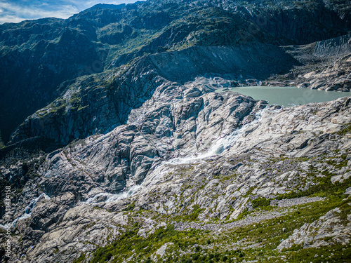 The Glacier on the top of Furka and Grimsel Pass in Switzerland