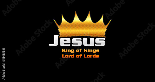Jesus. rei dos reis senhor dos senhores.Imagem 3D. photo