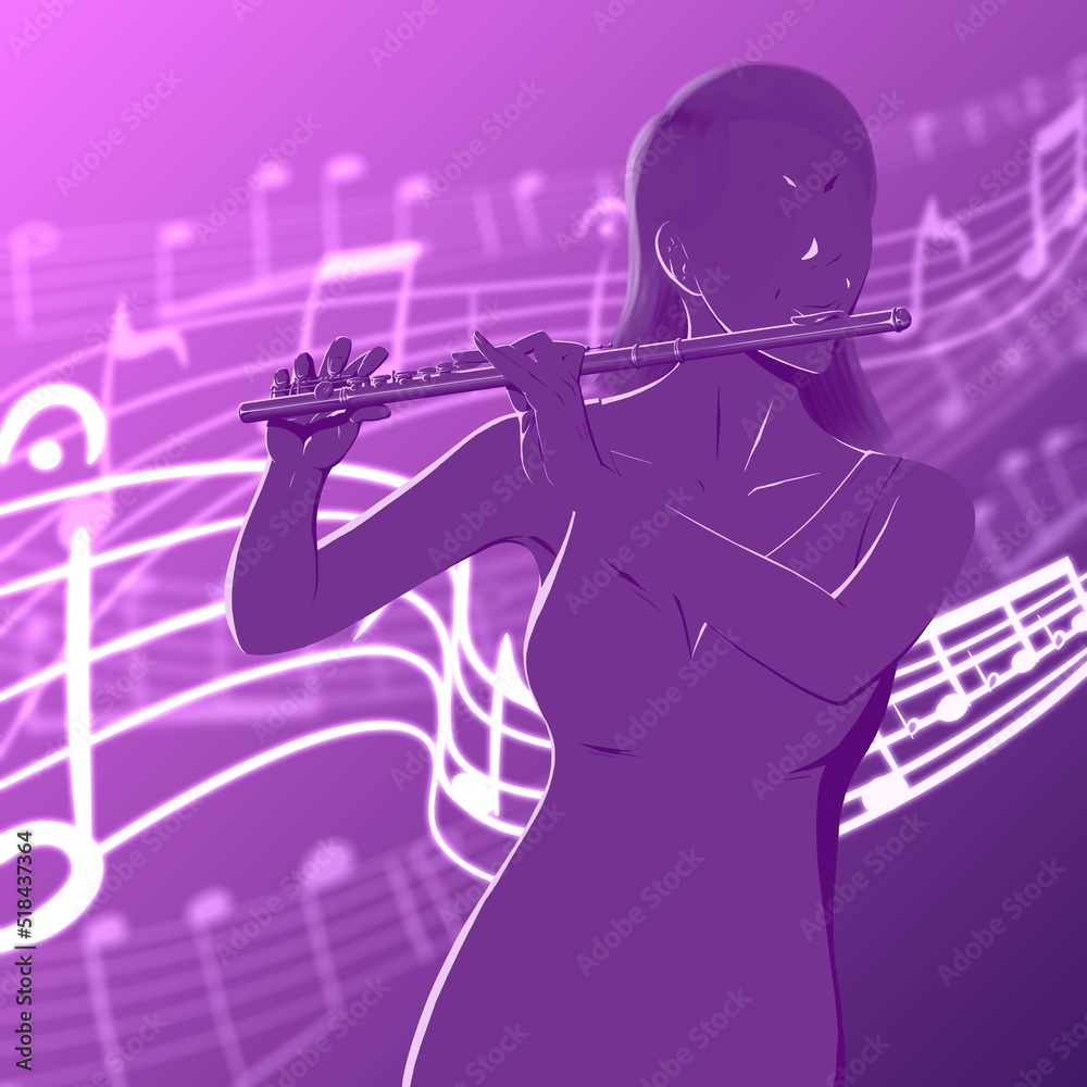 Flutist Stock Illustration Adobe Stock